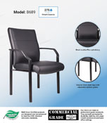 Boss Mid Back Guest Chair In LeatherPlus, B689